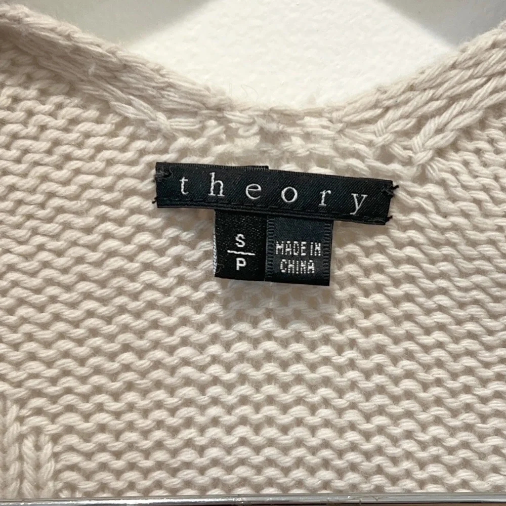 Theory‎ Wool Cardigan Sweater Coat Light Gray Size Small EUC